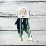 AUDREY - Leather Earrings  ||    NAVY GLITTER (FAUX LEATHER), SHIMMER TEAL, PINK/GREEN MERMAID, AQUA BRAID, METALLIC GOLD SMOOTH