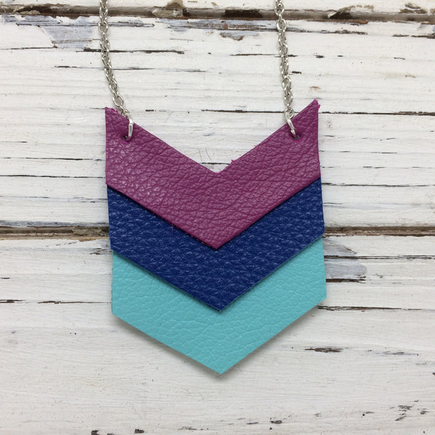 EMERSON - Leather Necklace  || MATTE FUCHSIA, MATTE COBALT BLUE, MATTE ROBINS EGG BLUE