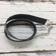 ANGEL - WRAP BRACELET / CHOKER NECKLACE - handmade by Brandy Bell Design || GRAY & WHITE STINGRAY