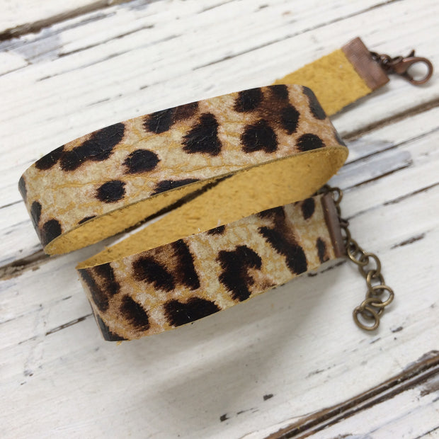 ANGEL - WRAP BRACELET / CHOKER NECKLACE - handmade by Brandy Bell Design ||  CHEETAH PRINT