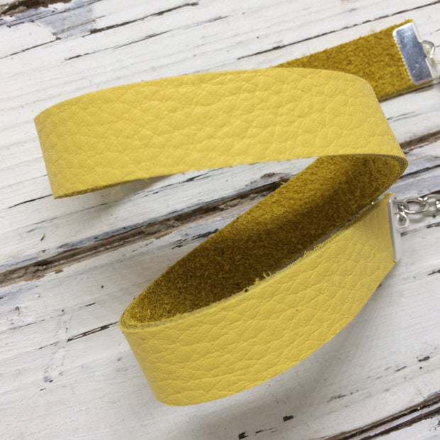 ANGEL - WRAP BRACELET / CHOKER NECKLACE - handmade by Brandy Bell Design ||  MATTE BRIGHT YELLOW