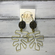 SUEDE + STEEL *Limited Edition* COLLECTION ||  <br> Brass Monstera Leaf ||  GOLD  w/ BLACK & GOLD CHEETAH PRINT