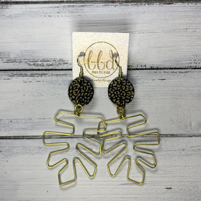 SUEDE + STEEL *Limited Edition* COLLECTION ||  <br> Brass Monstera Leaf ||  GOLD  w/ BLACK & GOLD CHEETAH PRINT