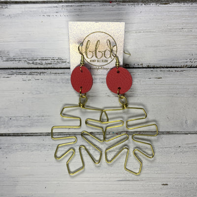 SUEDE + STEEL *Limited Edition* COLLECTION ||  <br> Brass Monstera Leaf ||  GOLD  w/ MATTE CORAL/PINK