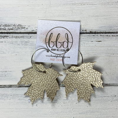 MAPLE - Leather Earrings  ||    <BR> LIGHT GOLD MAPLE LEAF  (FAUX LEATHER)