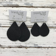 ZOEY (3 sizes available!)-  GLITTER ON CANVAS Earrings  (not leather)  ||  NAVY GLITTER