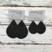 ZOEY (3 sizes available!) -  Leather Earrings  ||  SHIMMER COPPER ON BLACK