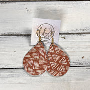 ZOEY (3 sizes available!) -  Leather Earrings  ||  MUDCLOTH PRINT
