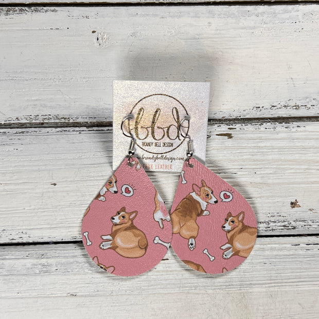 ZOEY (3 sizes available!) -  Leather Earrings  ||  CORGIE TUSH (FAUX LEATHER)