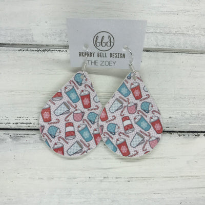 ZOEY (3 sizes available!) -  Leather Earrings  ||  <BR> PEPPERMINT MOCHA COFFEE (FAUX LEATHER)