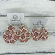 ZOEY (3 sizes available!) -  Leather Earrings  ||  <BR> GLITTER PEPPERMINTS (FAUX LEATHER)