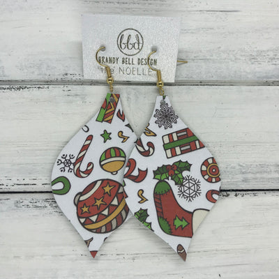 NOELLE - Leather Earrings  ||   CHRISTMAS PARTY PRINT