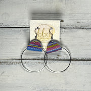 JULIA - Leather Earrings OR Necklace ||   MULTICOLOR STRIPE (* 3 options available)