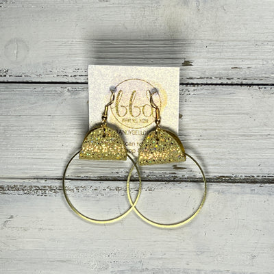 JULIA - Leather Earrings OR Necklace ||   SPARKLE YELLOW (* 3 options available)