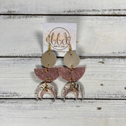 KINA <br> LIMITED EDITION ||  Leather Earrings || <BR> CHAMPAGNE PEARL, SHIMMER VINTAGE PINK, ROSE GOLD SANDS, SHIMMER VINTAGE PINK