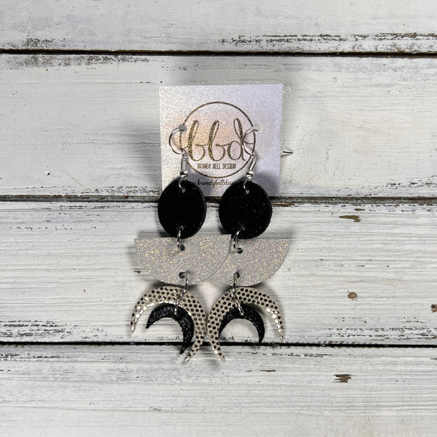 KINA <br> LIMITED EDITION ||  Leather Earrings || <BR> SHIMMER BLACK, SHIMMER ROSE GOLD, GOLD DOTS, SHIMMER BLACK
