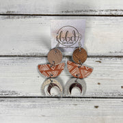 KINA <br> LIMITED EDITION ||  Leather Earrings || <BR> METALLIC ROSE GOLD SMOOTH, TERRACOTTA MUDCLOTH, SHIMMER ROSE GOLD, METALLIC ROSE GOLD SMOOTH