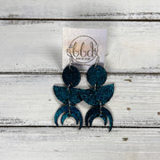 KINA <br> LIMITED EDITION ||  Leather Earrings || <BR> SHIMMER TEAL