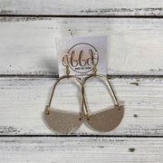 PIPER -  Leather Earrings  ||  <BR> SHIMMER TAUPE