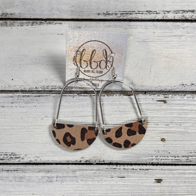 PIPER -  Leather Earrings  ||  <BR> CARAMEL CHEETAH