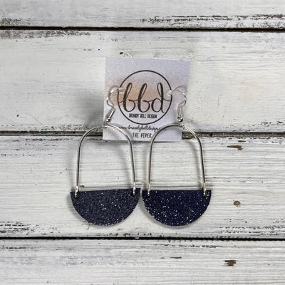 PIPER -  Leather Earrings  ||  <BR> SHIMMER PEWTER