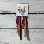 AUDREY - Leather Earrings  ||   METALLIC NEON PINK, MATTE CORAL/PINK, PEARLIZED PINK, METALLIC ROSE GOLD PEBBLED, PEARLIZED BROWN