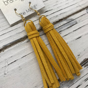 MARIE - Faux Suede Tassel Earrings  || MUSTARD SUNFLOWER YELLOW