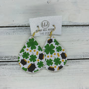 ZOEY (3 sizes available!) -  Leather Earrings  ||   POT O' GOLD & SHAMROCKS (FAUX LEATHER)