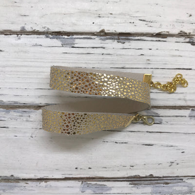 ANGEL - WRAP BRACELET / CHOKER NECKLACE - handmade by Brandy Bell Design ||  METALLIC GOLD WITH DOTS