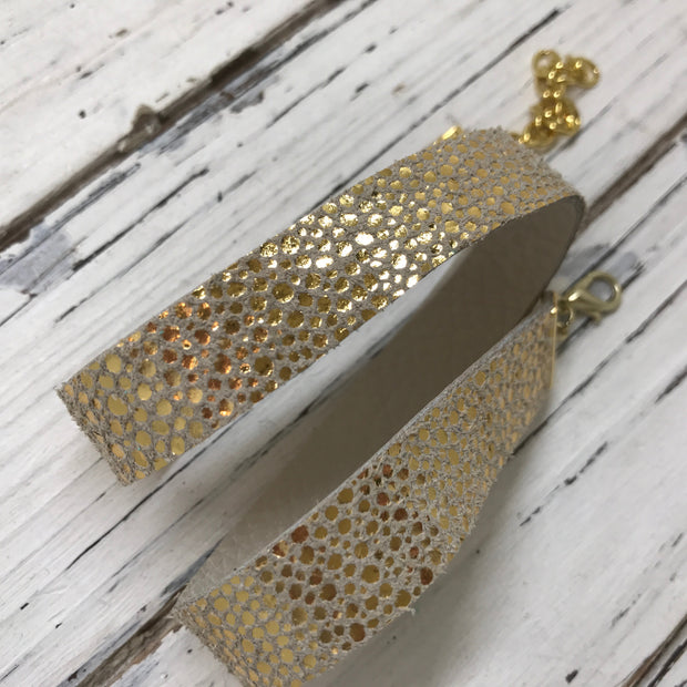 ANGEL - WRAP BRACELET / CHOKER NECKLACE - handmade by Brandy Bell Design ||  METALLIC GOLD WITH DOTS