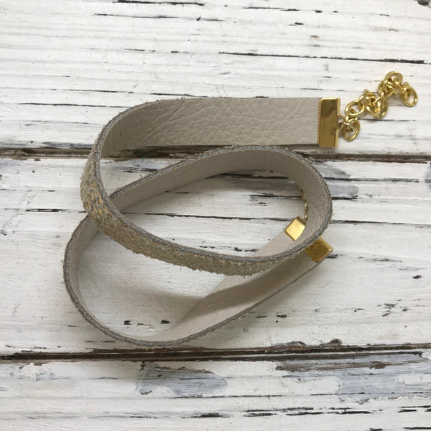 ANGEL - WRAP BRACELET / CHOKER NECKLACE - handmade by Brandy Bell Design ||  METALLIC GOLD WITH DOTS