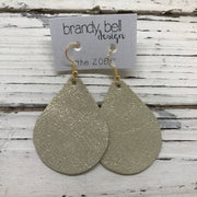 ZOEY (3 sizes available!) - Leather Earrings  ||  SHIMMER GOLD