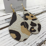 ZOEY (3 sizes available!) -  Leather Earrings  ||  LARGE SCALE CHEETAH