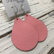 ZOEY (3 sizes available!) - Leather Earrings  ||  MATTE BABY PINK