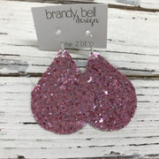 ZOEY (3 sizes available!)-  GLITTER ON CANVAS Earrings  (not leather)  ||  PINK GLITTER