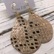 ZOEY (3 sizes available!) - Leather Earrings  ||  METALLIC ROSE GOLD MYSTIC