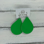 ZOEY (3 sizes available!) -  Leather Earrings  ||   MATTE NEON GREEN