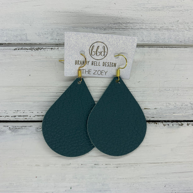 ZOEY (3 sizes available!) -  Leather Earrings  ||   MATTE SPRUCE GREEN