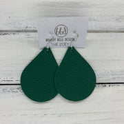ZOEY (3 sizes available!) -  Leather Earrings  ||   MATTE EMERALD GREEN
