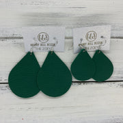 ZOEY (3 sizes available!) -  Leather Earrings  ||   MATTE EMERALD GREEN
