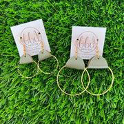 JULIA - Leather Earrings OR Necklace  ||  ROSE GOLD HATCHING (* 3 options available)