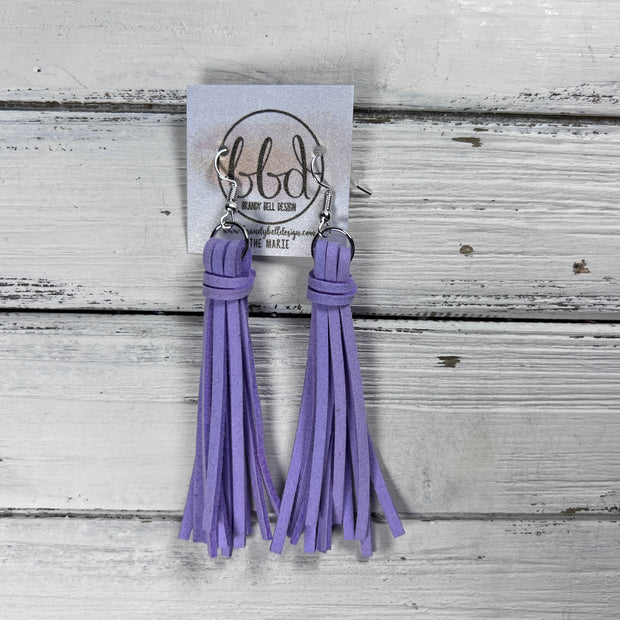 MARIE - Faux Suede Tassel Earrings  ||  BRIGHT LILAC