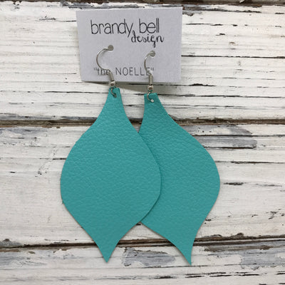 NOELLE - Leather Earrings  || MATTE ROBINS EGG BLUE/AQUA