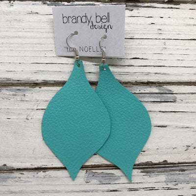 NOELLE - Leather Earrings  || MATTE ROBINS EGG BLUE/AQUA