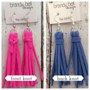 MARIE - Faux Suede Tassel Earrings  ||  NEON PINK