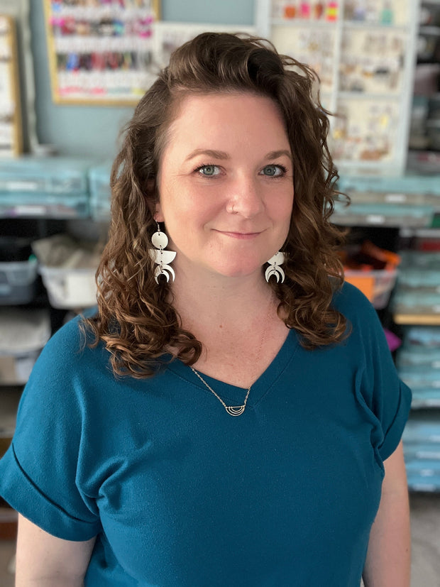 KINA <br> LIMITED EDITION ||  Leather Earrings || <BR> PEARLIZED OCHRE, MATTE AQUA SMOOTH, SHIMMER TEAL