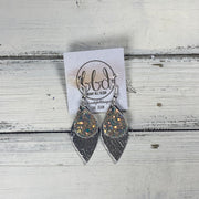 JEAN - Leather Earrings  || <BR> GLAMOUR GLITTER (FAUX LEATHER), <BR> METALLIC SILVER SMOOTH