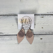 JEAN - Leather Earrings  || <BR> SHIMMER VINTAGE PINK, <BR> MATTE BLUSH PINK