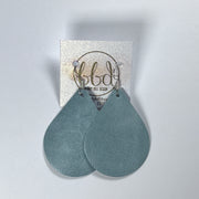 ZOEY (3 sizes available!) -  Leather Earrings  ||  DUSTY AQUA RIVIERA