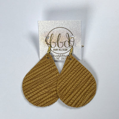 ZOEY (3 sizes available!) -  Leather Earrings  ||  MUSTARD PALMS